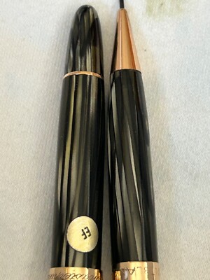 Montblanc Masterpiece Celluloid Gray Striated Set, (642FP & 672K