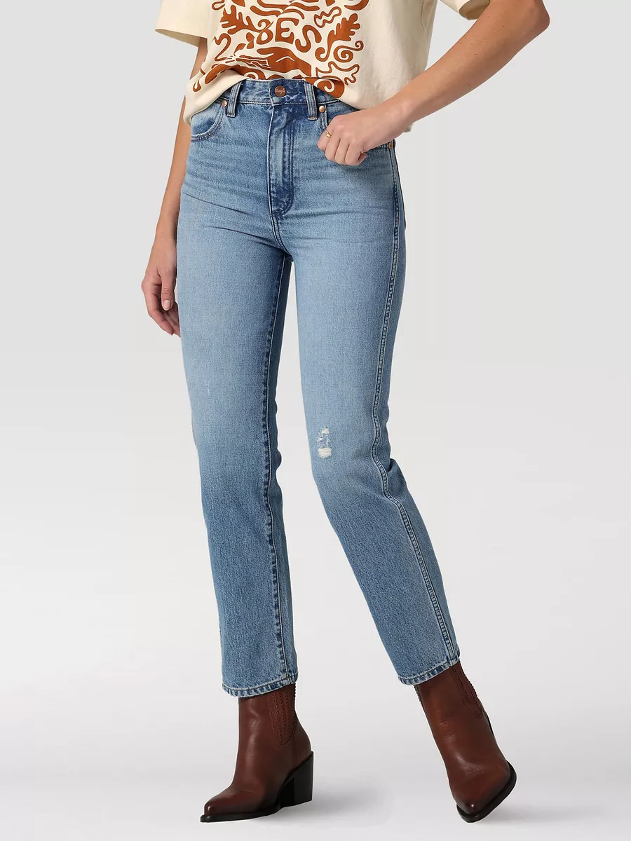 Wrangler Free People Wild West 603 High Rise Straight Jeans W 29