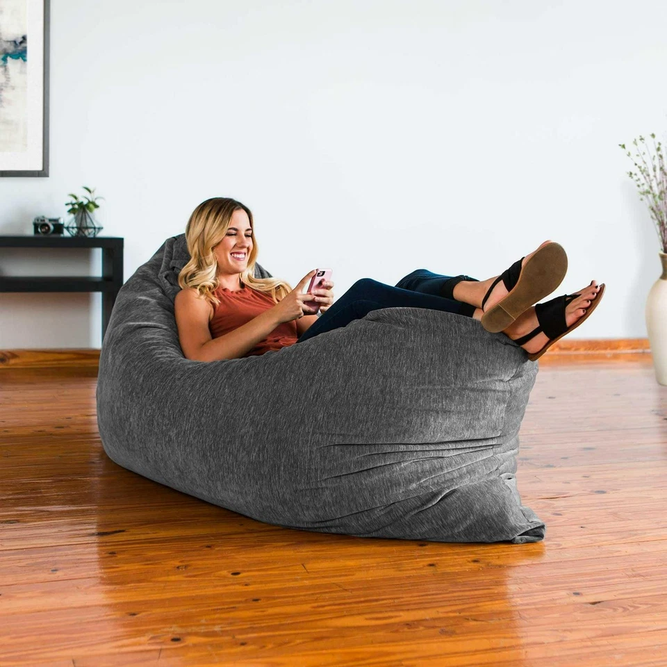 NEW Floor Chenille Pillow Huge Bean Bag Lounger Comfortable Soft Durable Seat - Image 3 of 4