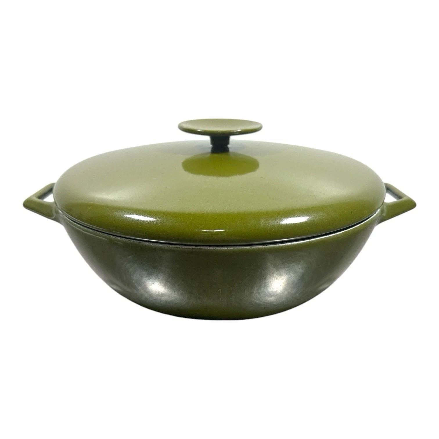 VTG NACCO Denmark M3 Green Enamel Cast Iron Casserole Dish Lid Michael Lax MCM