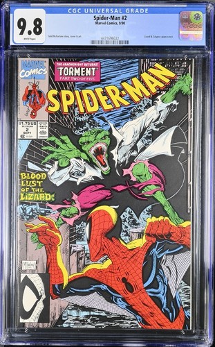 Spider-man #2 CGC 9.8 W McFarlane art cover 1990 Lizard app