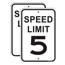 2-Pack 12x18in 'Speed Limit 5 MPH' Reflective 40Mil Aluminum Sign UV Coated