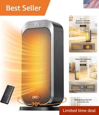 Compact 1500W Space Heater with Remote, Child Lock, & 12H Timer for Home Comfort