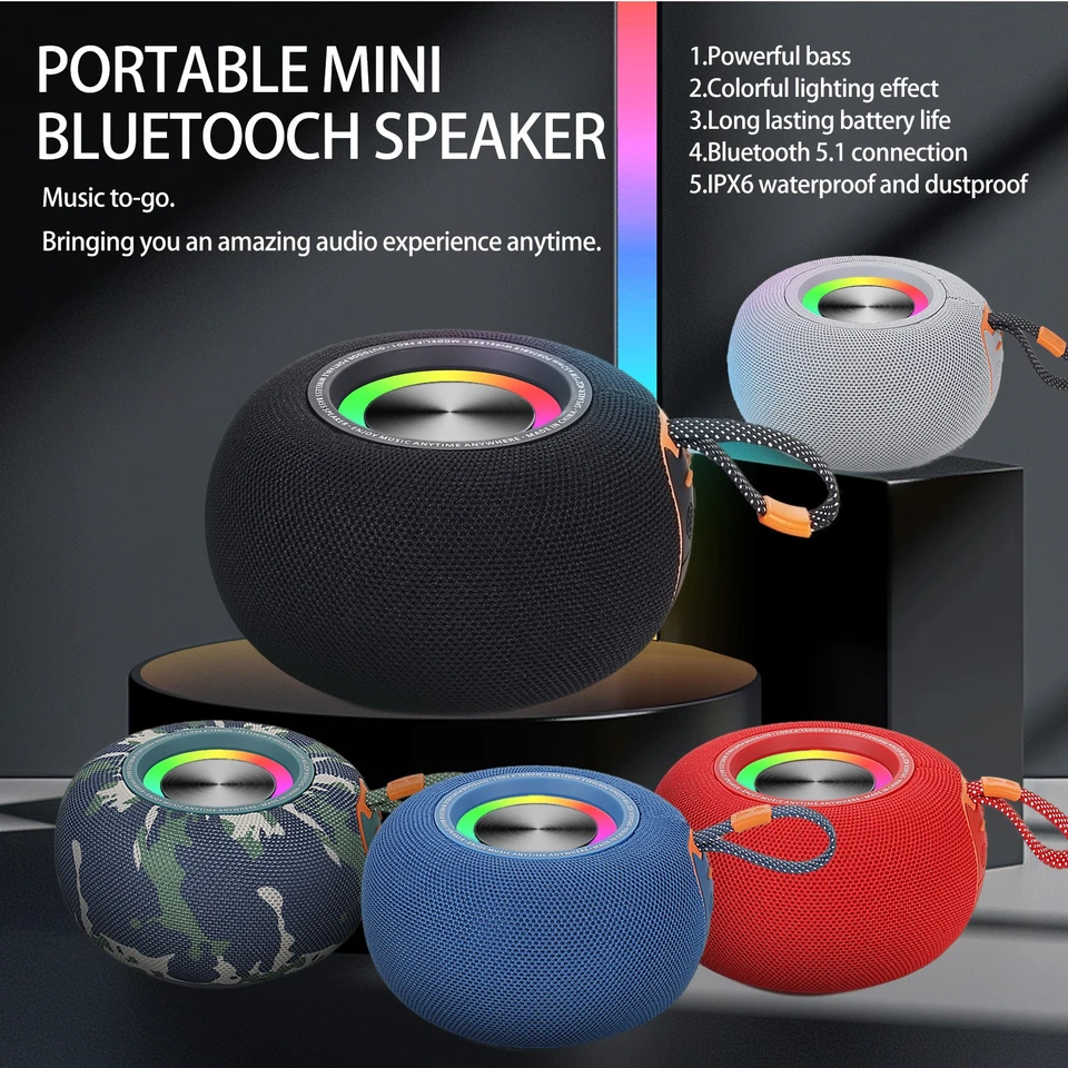 Nuovo altoparlante portatile da esterno mini subwoofer portatile altoparlante circolare - Immagine 3 di 4
