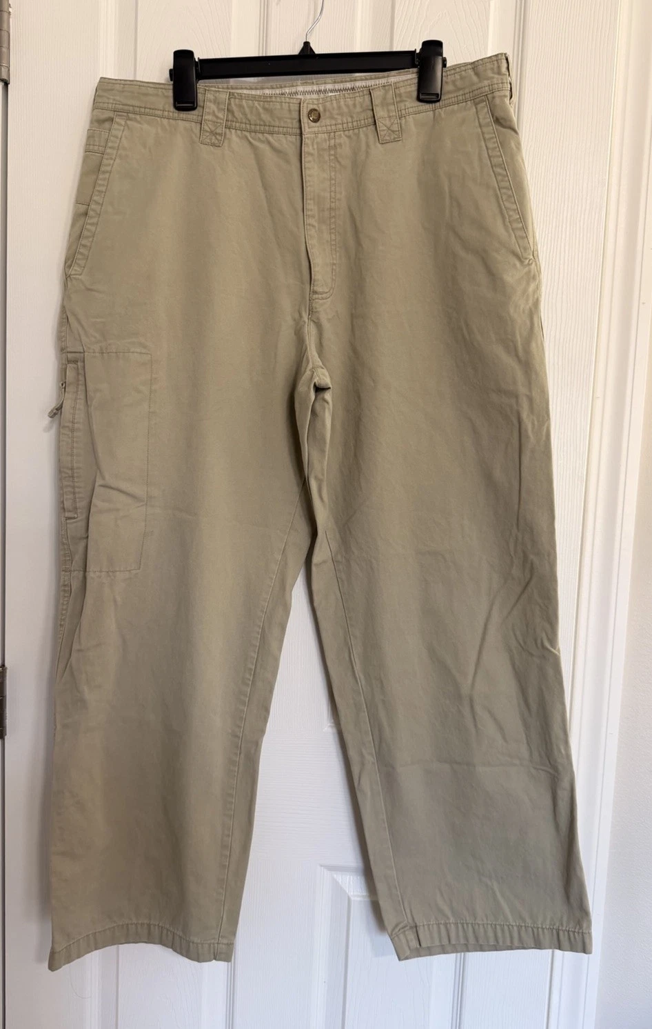 Columbia Men's Cargo Pants 100% Cotton Button Zip Pockets Straight Leg 38X30