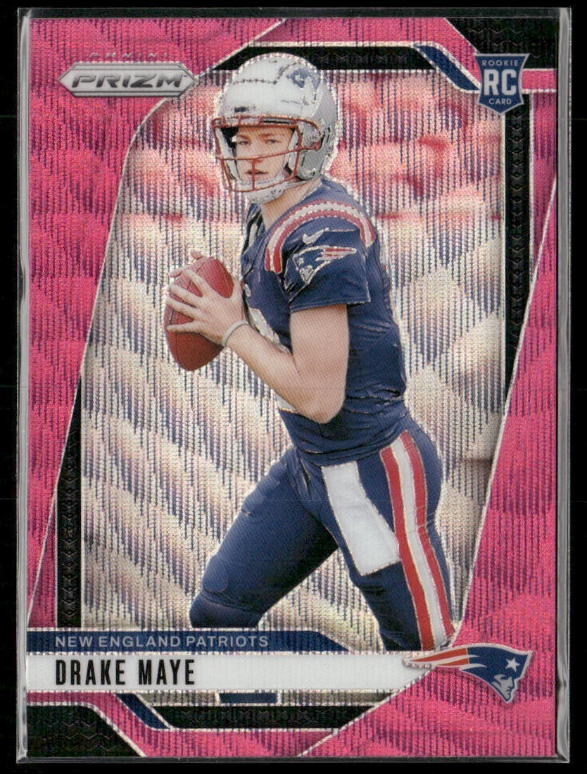 2024 Panini Prizm Drake Maye RC Pink Wave Prizm Patriots Rookie #329