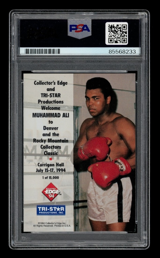 1994 Collector's Edge Tri-Star: Muhammad Ali Auto PSA 10 GEM MINT view 2