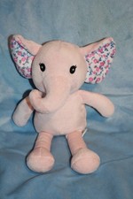 Pink Elephant Plush Little Treasure Floral Ears Stuffed Animal Lovey Security