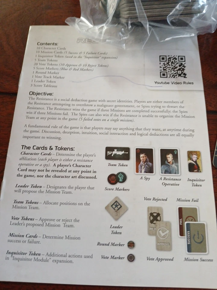 The Resistance Board Game Indie Boards & Cards Don Eskridge's Open New  U80 - Image 3 of 4