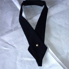 Lufthansa Blusen Kragen Band Schleife mit Perle dunkelblau