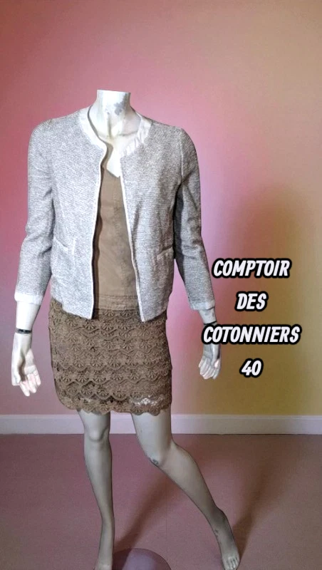 Gilet Femme Comptoir Des Cotonniers Noir Taille L - Occasion Très Bon État