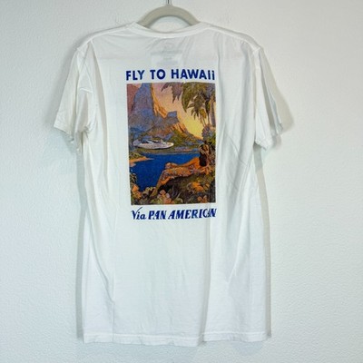 Pan Am Hawaii Vintage Graphic T-Shirt Small White Retro Airline