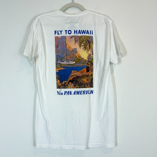 Pan Am Hawaii Vintage Graphic T-Shirt Small White Retro Airline