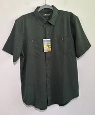 Orvis Dark Green Polyester Short Sleeve UPF 30+ Lightweight Tech Shirt Size M