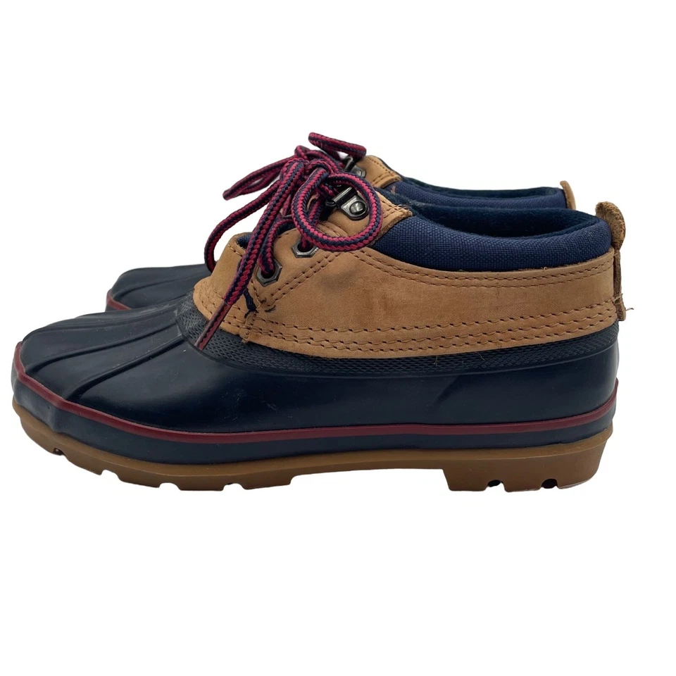 Botas de pato de goma Lands End con cordones verdes tostadas impermeables bajas para mujer talla 7 Foto 3 de 4