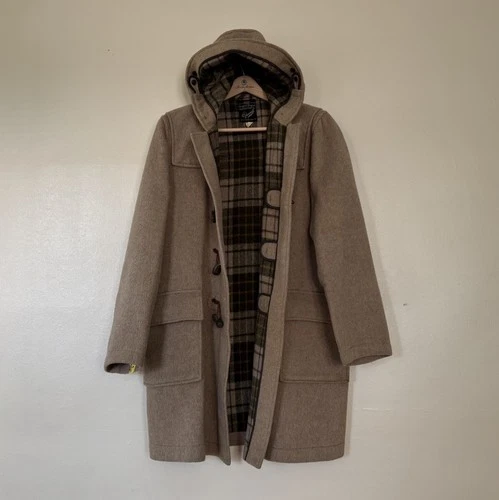 Vintage 90s Gloverall Original Duffle Coat W/ Plaid Liner England Size 54 USA 44 - product listing photo