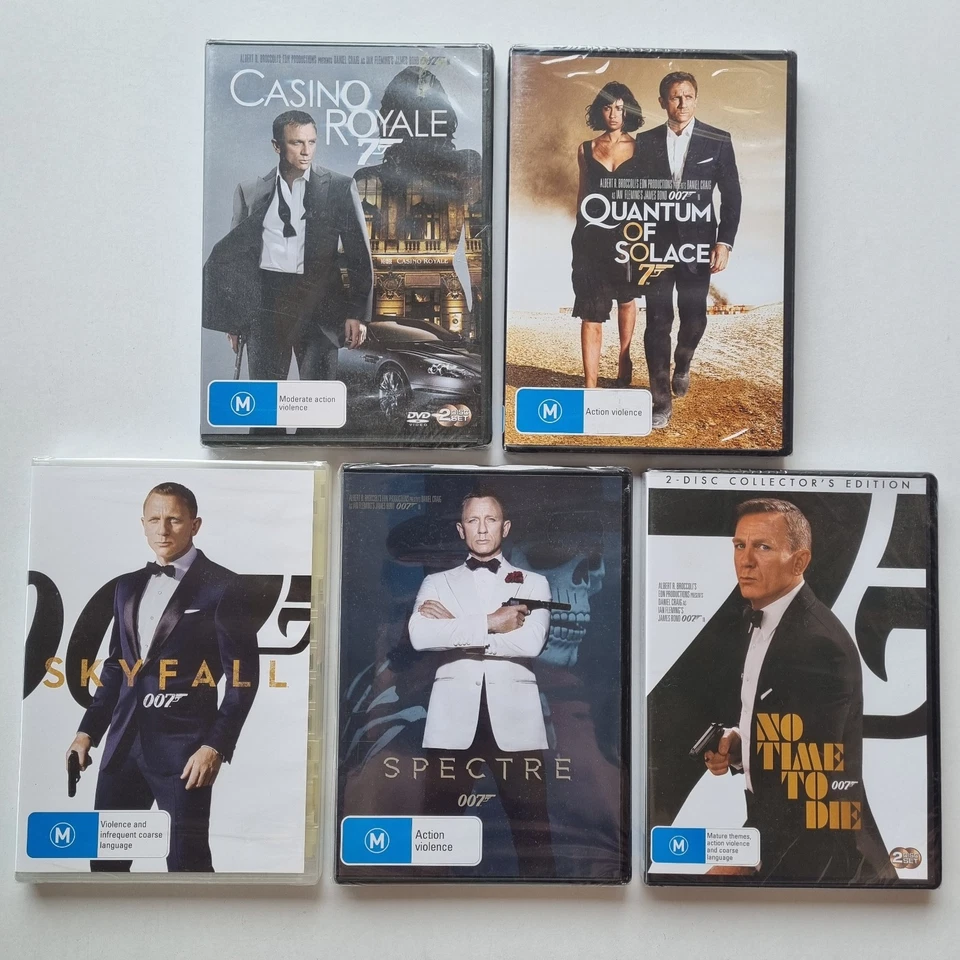 Daniel Craig 007 Movie Collection (DVD, 7-Disc) PAL Region 4 (James Bond) SEALED - Image 2 of 4