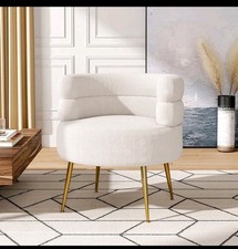 Living And Home Curved Upholstered Single Sofa Accent Chair