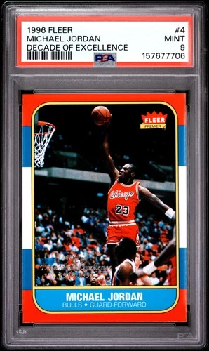 1996 Fleer Decade Of Excellence #4 Michael Jordan PSA 9 Chicago Bulls Legend