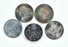Lot 5 VINTAGE 1 Oz Silver Bars/Rounds Art Bars Collection Poured .999 *507