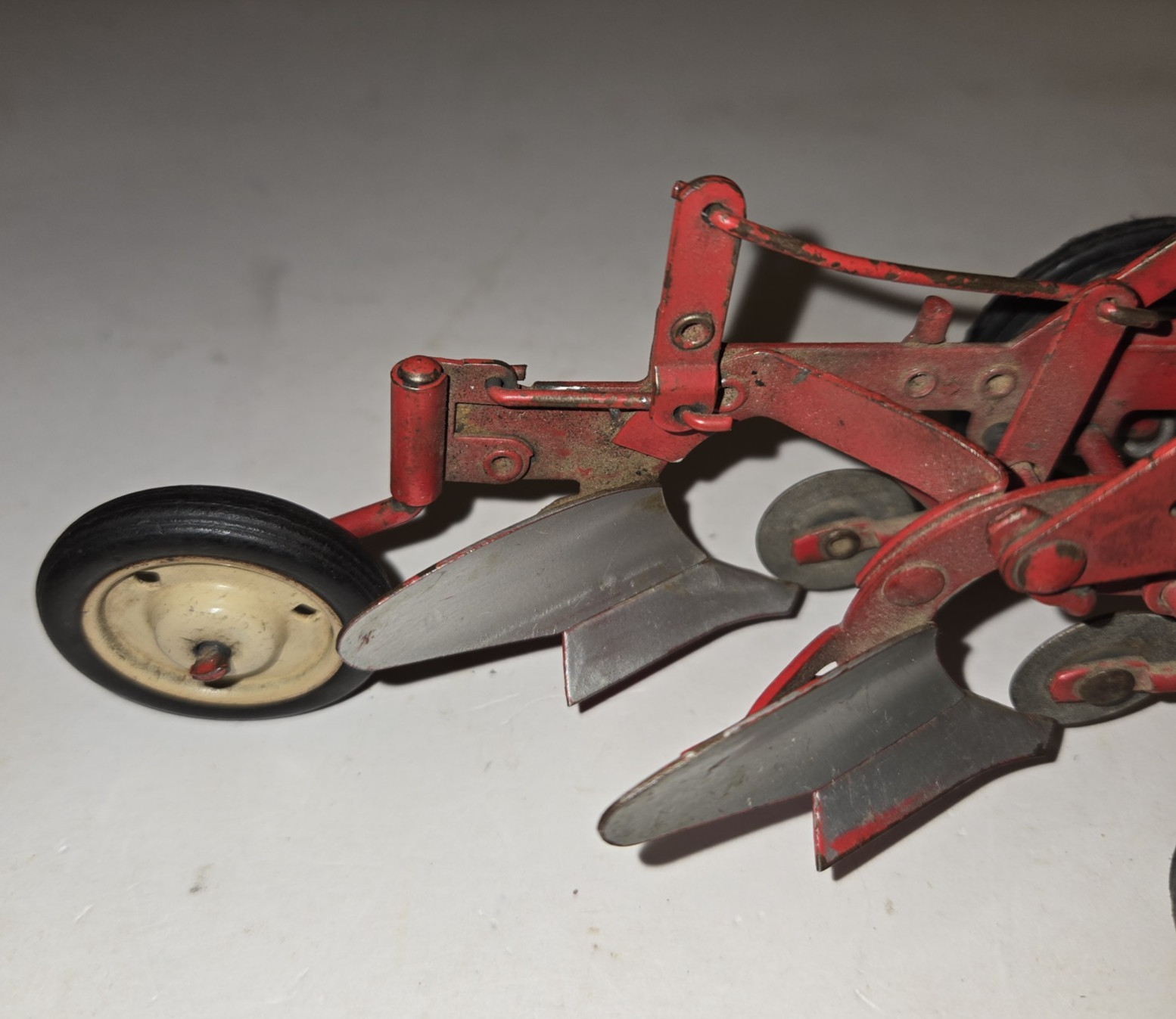 Vintage Eska McCormick Two Bottom Plow 1/16 Scale 1950s Metal Farm Implement Toy