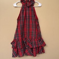 Tommy Hilfiger Women's Plaid-Print Halter-Neck Ruffled Dress 6