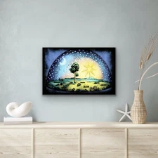 Vintage map,"Flat Earth,"Glass Ceiling,"by AristotlCanvas Wall Art Picture Print