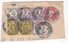 1899 QV SET OF JUBILEE STAMPS ON DUNFERMLINE PARCEL PIECE STATIONERY INDICIUM