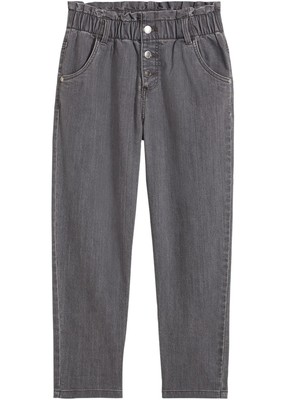 Mädchen Jeans mit drei Knöpfen Gr. 164 Dunkelgrau Denim Freizeitjeans Hose Neu