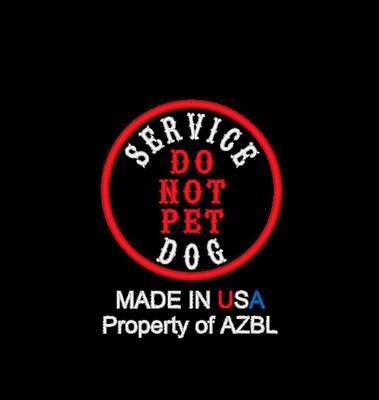 CUSTOM EMBROIDERED NAME SERVICE DOG DO NOT PET PATCH EMBROIDERY 3'' ROUND BADGE