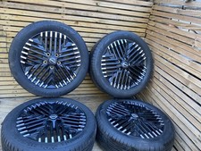 4x Set NISSAN LEAF ZE1 ALLOY WHEEL & TYRE 17" BLACK DIAMOND CUT 215/50/17 