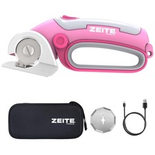 Cordless Electric Scissors with 2 Blades, USB Cable - Pink
