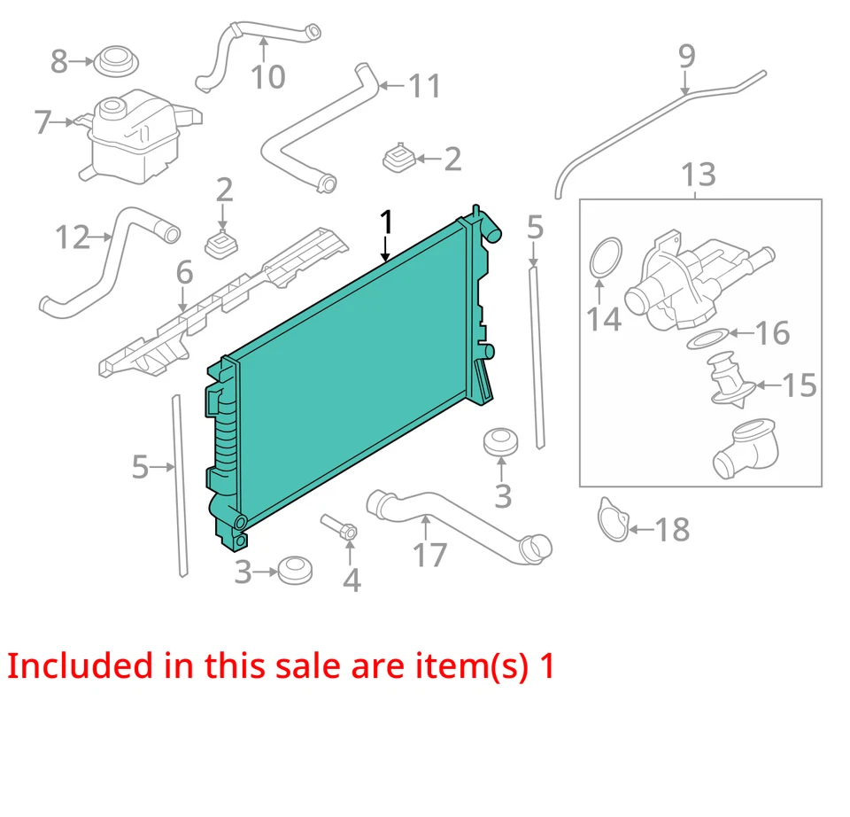 Radiator Turbo Without Police Package AWD Fits 13-19 TAURUS 3035990 Foto 3 de 4