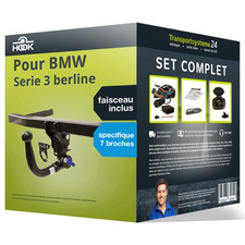 Attelage Amovible Hook pour BMW Serie 3 berline 05- avec Faisceau s. 7 broches