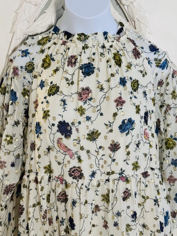 Bonpoint Bluebell печати шелк девочек платье размер 10Y новый, неношенный без ярлыков - Изображение 4 из 4