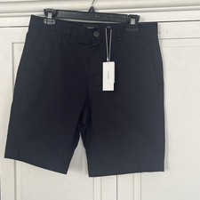 Vince Griffith Men's Black Chino Shorts Slim Fit Cotton Stretch Size 31 NWT NEW