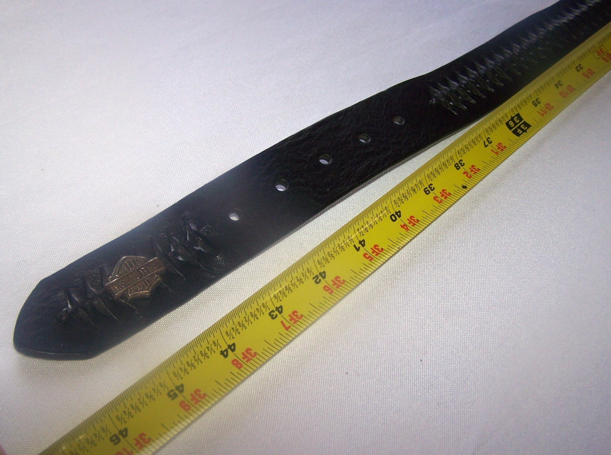 Harley-Davidson Cycles Black Genuine B/S Weaved Leather Belt Size Large 38-42 View 6