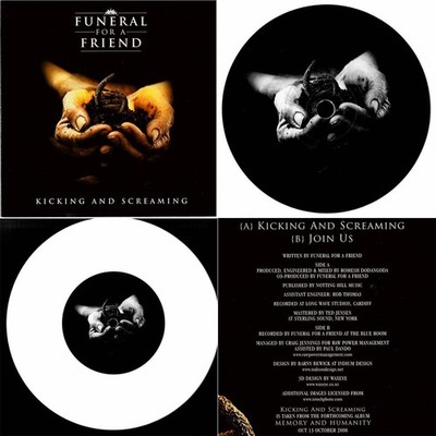 FUNERAL FOR A FRIEND Kicking And Screaming UK 2008 WHITE VINYL Join Us EX+/MINT
