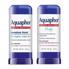 Aquaphor Healing Balm Stick and Baby Balm Stick Set, 2 x 0.65 OZ Baby and Adul