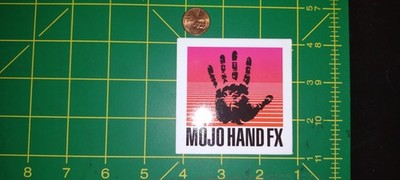 MOJO HAND FX Sticker Vinyl Decal Square Handprint Logo Pink Orange Glossy Small
