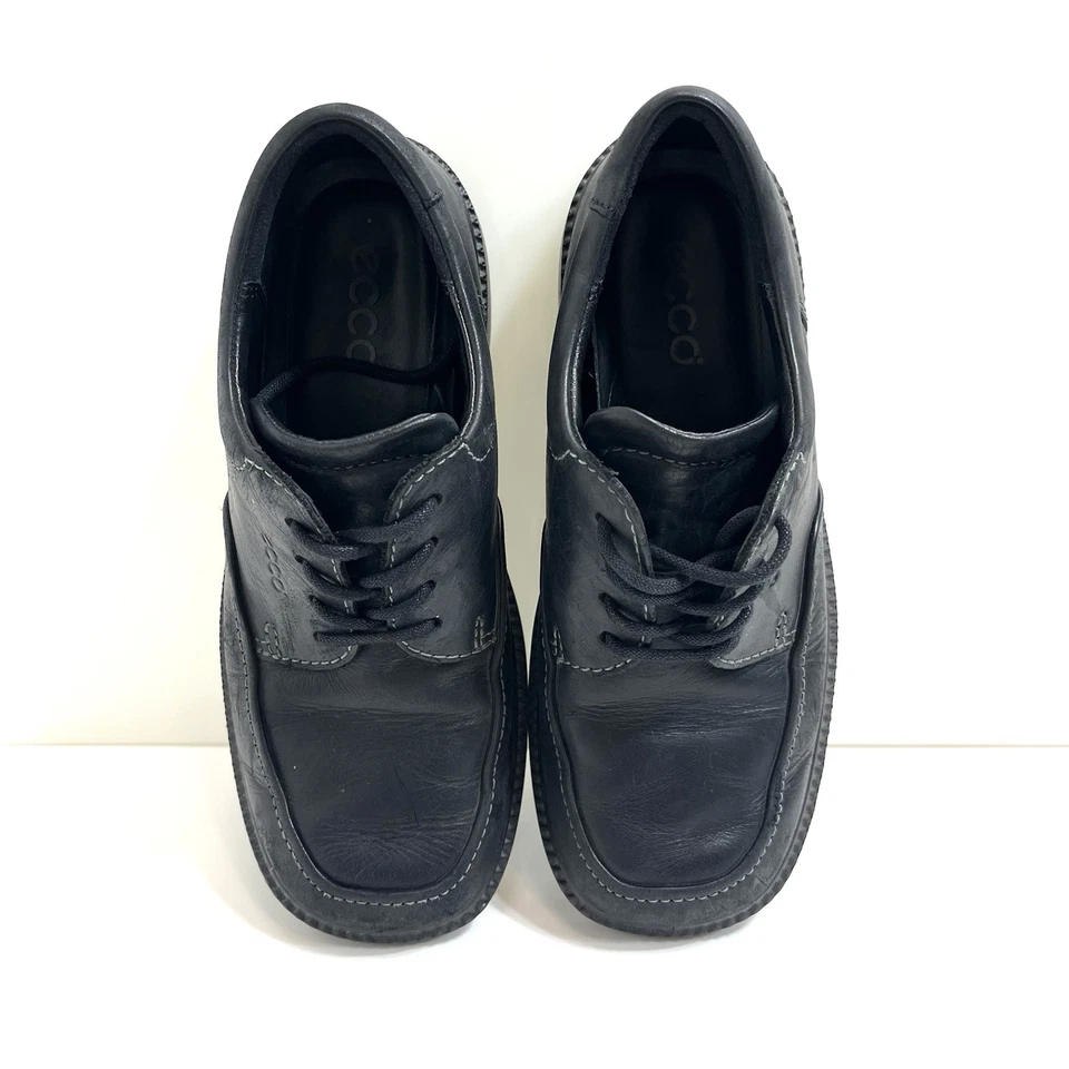 Boys Leather Dress Shoes Sz 34 (US 2.5) Black Ecco Lace Up Tie Ecco Light - Image 4 of 4