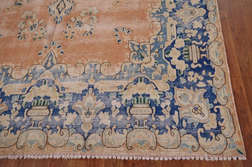 Orange Distressed Traditional Area Rug 6x9 Vintage Handmade Wool for Living Room - Picture 5 of 22