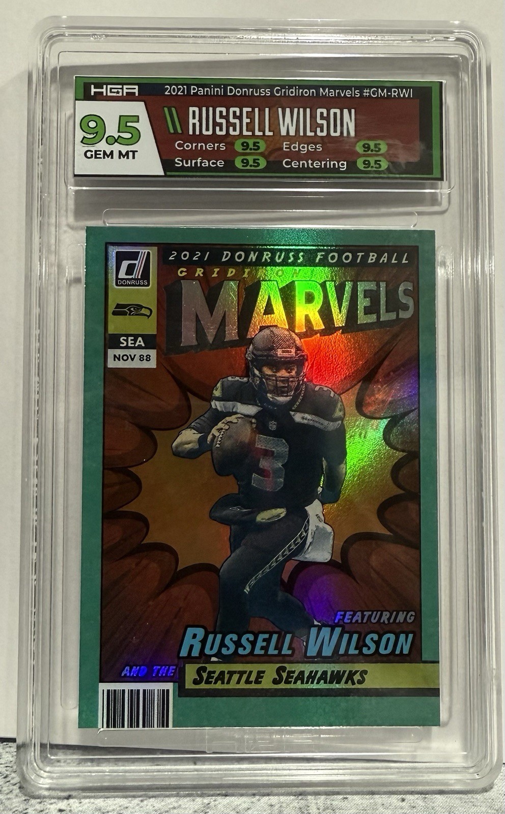 2021 DONRUSS GRIDIRON MARVELS #GM-RWI RUSSELL WILSON VERY RARE SSP