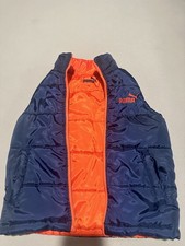 Puma Boys Full Zip Reversible Puffer Vest Jacket Size XS