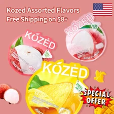Kozed Peelable Mango &Lychee &Peach Gummy Candy, Chew Snack, 2.65 oz* 3 Pack