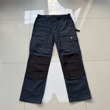 Dickies Everyday Cargo Work Trousers Navy Black UK 36R Multi Pocket VGC