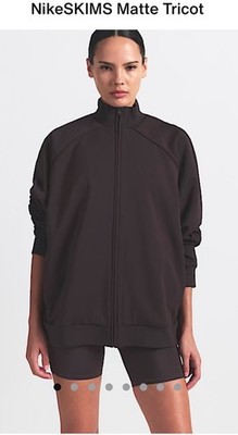 NikeSKIMS Matte Tricot Women's Oversized Full-Zip Brown Track