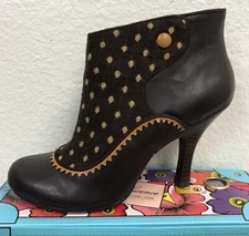 POETIC LICENCE SHOES GAME PLAN BOOTIES HEELS SIZE 7.5/38.5 LONDON NIB POLKA DOT