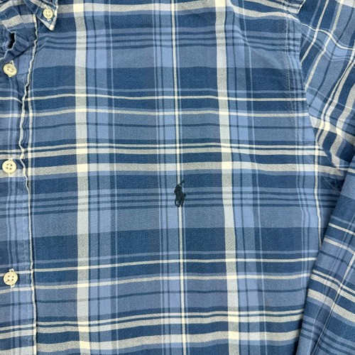 Polo Ralph Lauren Shirt Men's 4XB Blue Tartan Plaid L/S Button Down Classic Pony - Picture 4 of 10