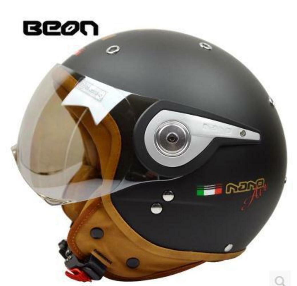 NEW Vintage BEON MOTO CASCO DA MOTO VESPA CASCO CAPACETE OPEN FACE Capa